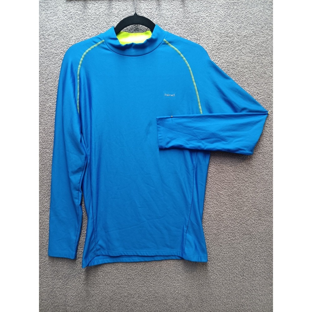 Hind Running‎ Mock Neck Shirt L 42-44 Blue Stretch Active
